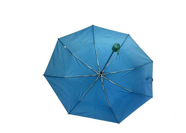 Griff-Handbuch-Abschluss blauer faltbarer des Regenschirm-Metallrahmen-Superlicht-J offen