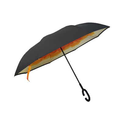 Volle Digital, die Rohseide-Rückseite umgekehrten Regenschirm mit c-Griff drucken