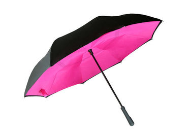 Erwachsen-Rückseite umgekehrter Regenschirm der Rohseide-190T bunt für Regen-Glanz-Wetter